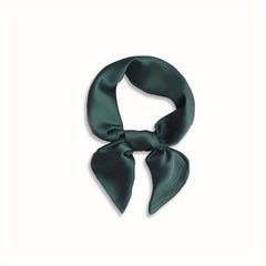 Plain Silk Bandana Solid Square Scarf Neckerchief Casual Head Wrap Hair Accessor