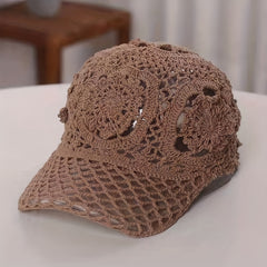 Hollow Out Baseball Cap Crochet Sun Hat Adjustable Dad Hats For Women
