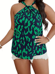  Leopard Print Backless Cami Top