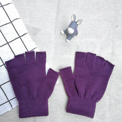 Unisex Half Finger Fingerless Knitted Wrist Gloves Winter Warm Work Gloves