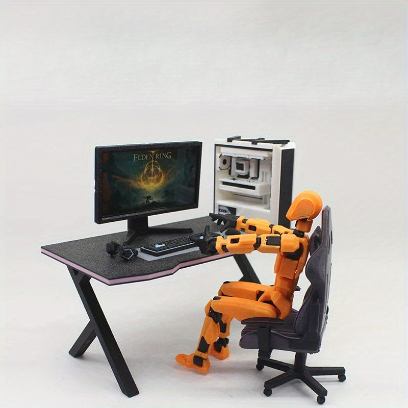 1/12 Dollhouse Computer Desk & Chair Set Mini Furniture Props