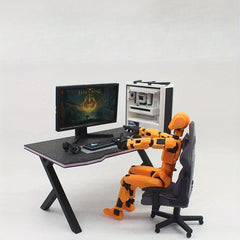 1/12 Dollhouse Computer Desk & Chair Set Mini Furniture Props