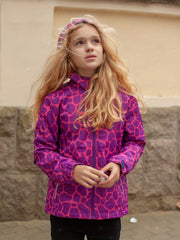 Girls Waterproof Hooded Jacket with Thermal Fleece and Pocket