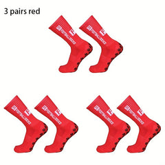 3 Pairs Non slip Silicone Athletic Socks For Football Moisture Wicking