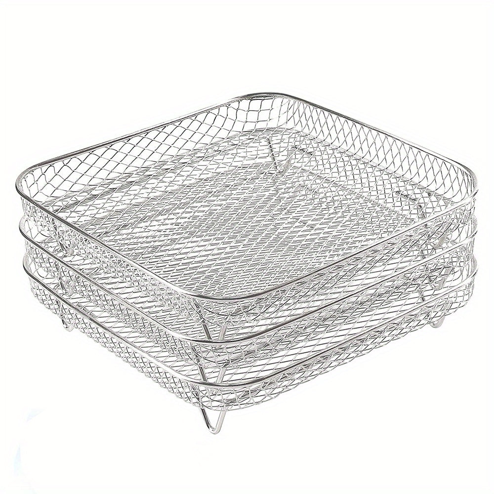 3 Tier Air Fryer Rack 304 Stainless Steel Stackable Dehydrator Racks