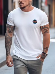 Car & Various Pattern Print Men's Comfy T shirt Graphic Tee