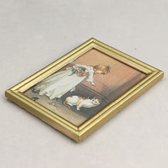 Dollhouse Mini Scene Model Accessories - Golden Frame Wall Painting