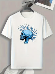 Skull Pattern Men's Sports T-Shirt - Stylish Graphic Tee for Fitness Activities
