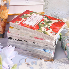 100 Sheets Garden Handbook Material Book Retro Flower Stickers