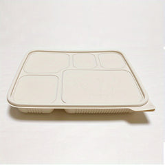10pcs 1500ml Disposable Square Fast Food Lunch Box Biodegradable