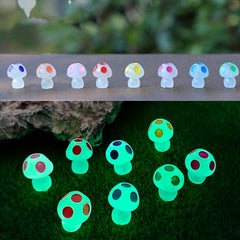 10pcs Glow In Dark Mushroom Resin Decor Fairy Garden Accessories