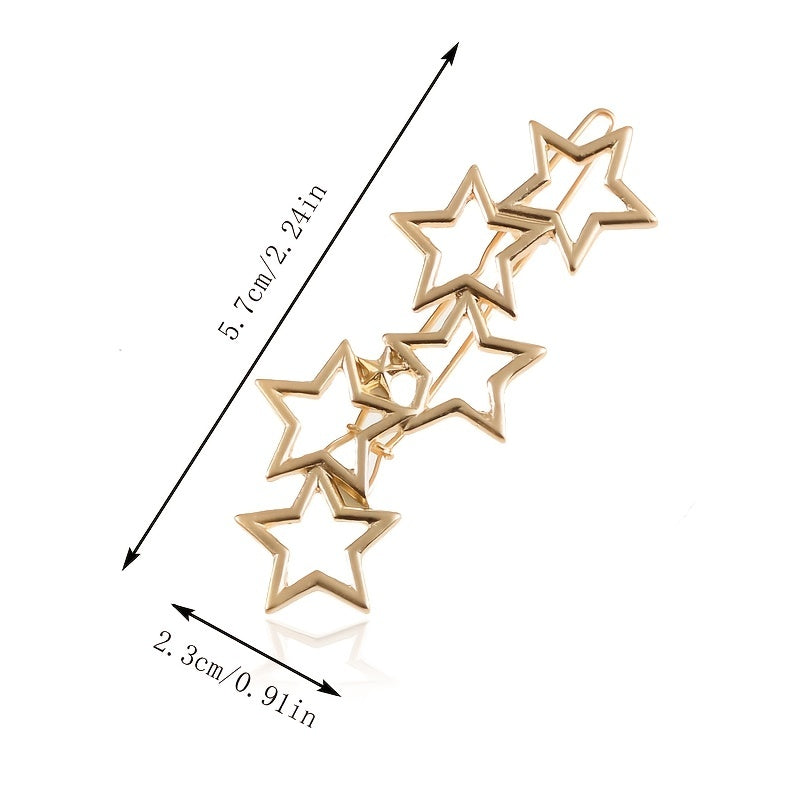 Hollow Star Hairclip Barrette Cyberpunk Hair Accessory