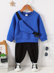 Jacquard Boy's 3pcs Sweatshirt Set Casual Outfit