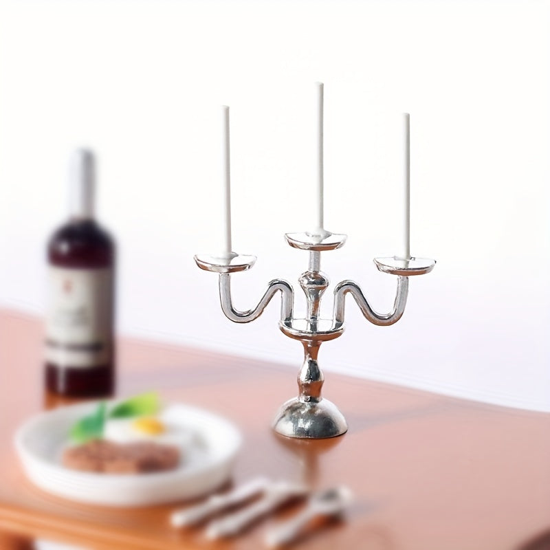 1/12 Dollhouse Candle Holder Mini Toy Alloy Decoration