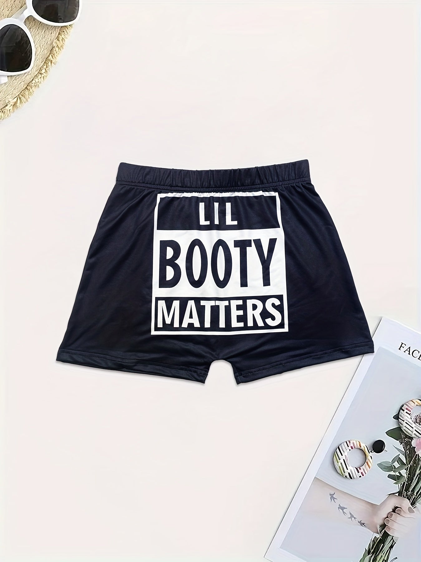 Colorblock Letter Print Skinny Yoga Shorts for Women
