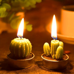 Novelty Cactus Tealight Candles for Home Decor