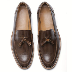 Men's Grey Tassel Loafers for Comfort