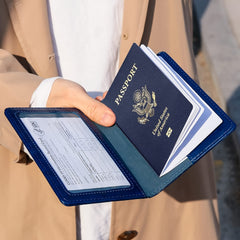 Passport Holder Travel Bag PU Leather Passport Cover Protector Waterproof
