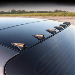 10pcs Carbon Fiber Car Spoiler Shark Fin Universal Roof Tail Wing Sticker