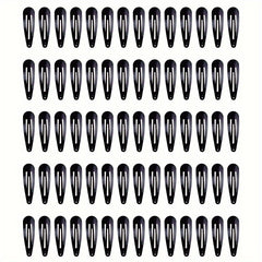 70Pcs Snap Hair Clips 5.08 Cm Barrettes Women Metal Hair Accessories