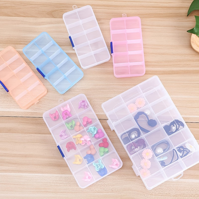 Plastic Transparent Storage Box 10 15 Grids Jewelry Box Organizer