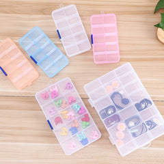 Plastic Transparent Storage Box 10 15 Grids Jewelry Box Organizer