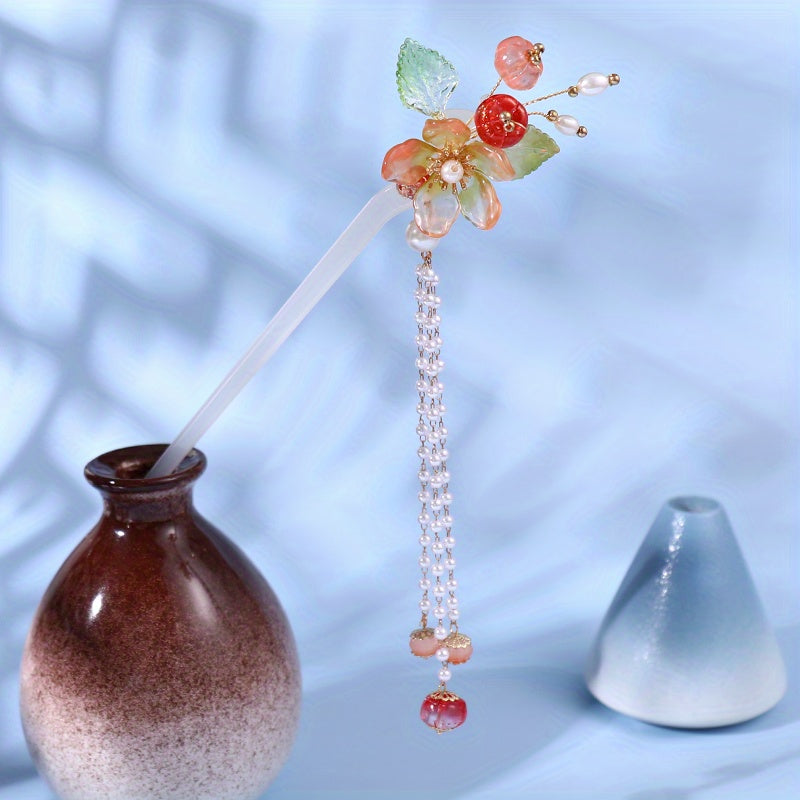 Beaded Hairpin with Tassel, Women's Hair Accessories
