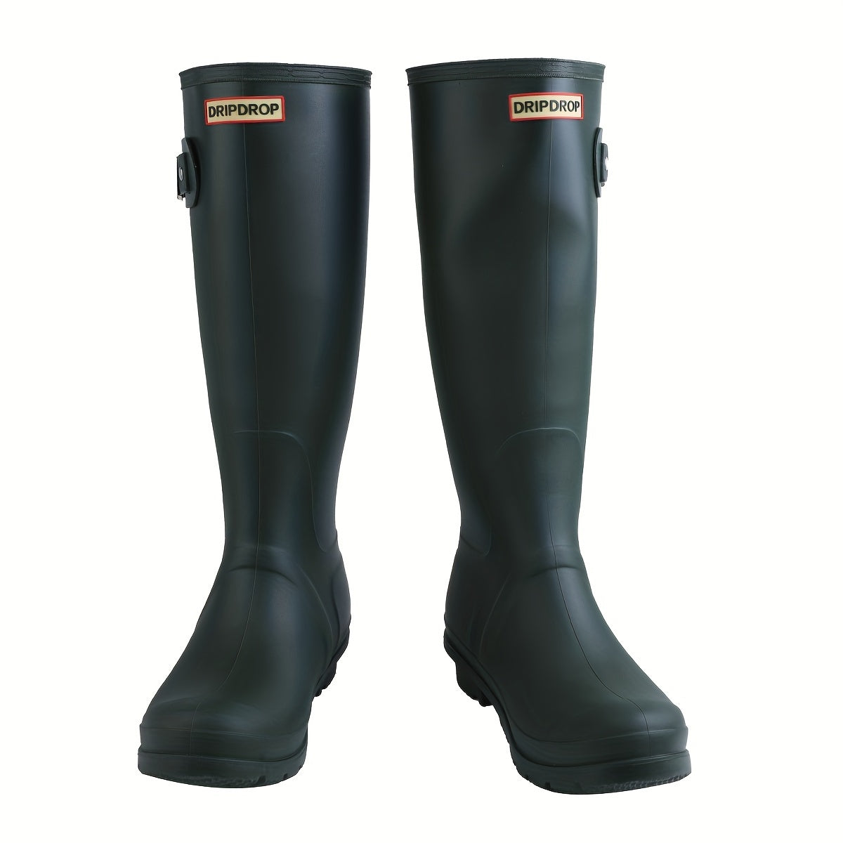 Waterproof PVC Round Toe Flat Rain Boots Lightweight Comfortable Foldable