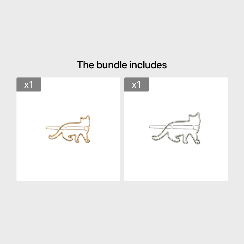 Kitten Cat Hair Clips Golden Silver Hair Barrette Jewelry Hairpins Accessories