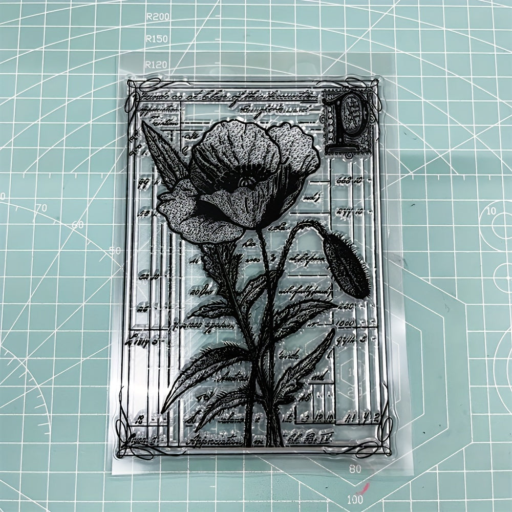 Flower Background Transparent Stamps for DIY Scrapbook
