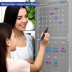 Acrylic Magnetic Dry Erase Board Calendar For Refrigerator