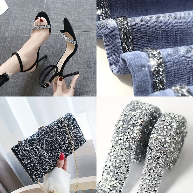 1yard Self Adhesive Crystal Rhinestone Ribbon Sticker Roll