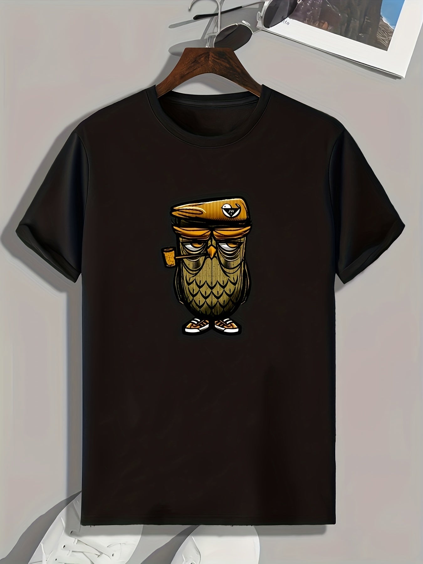 Owl Print Men's Graphic T shirt for Summer