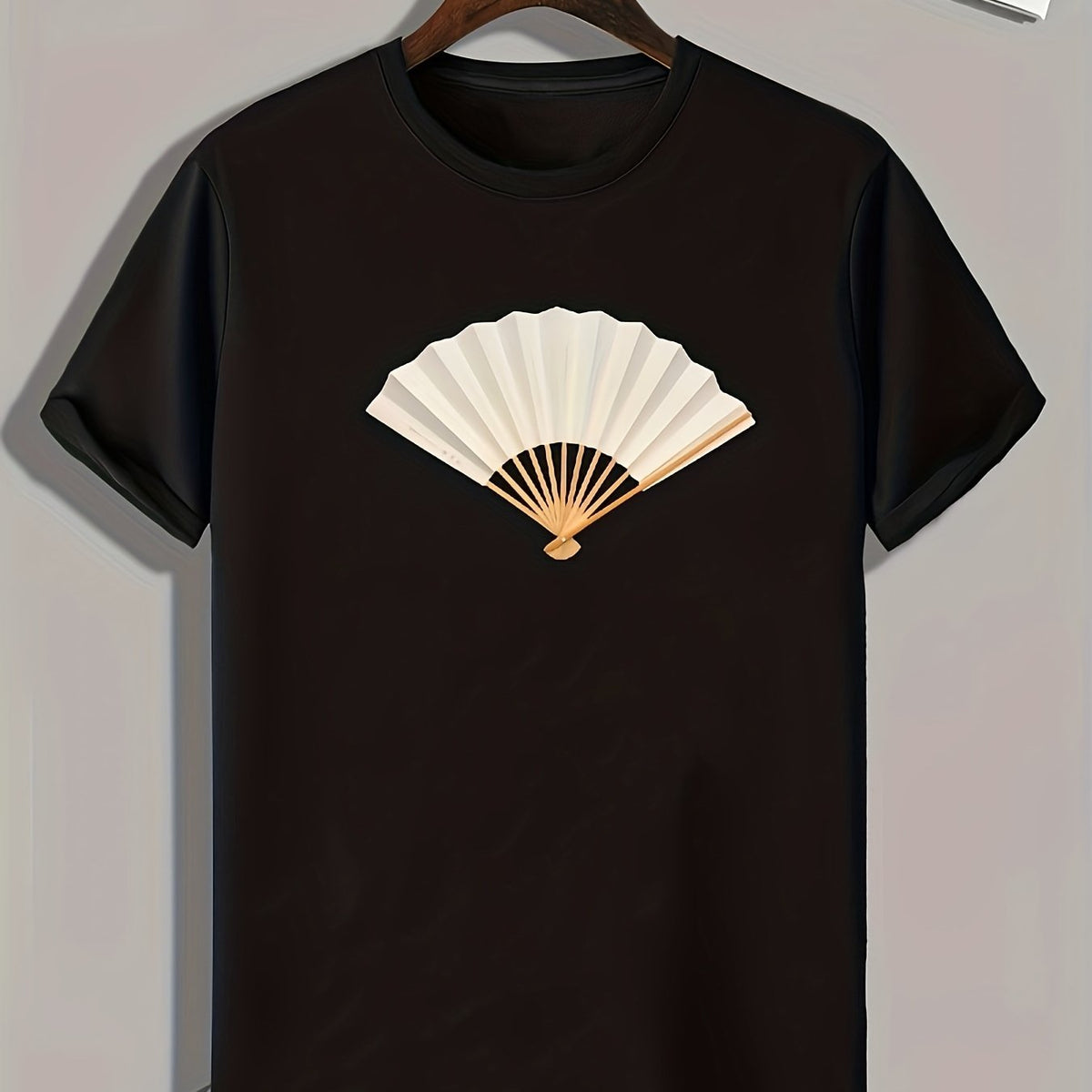 Fan Pattern Print Men's Sports T-shirt Graphic Tee for Fitness Activities