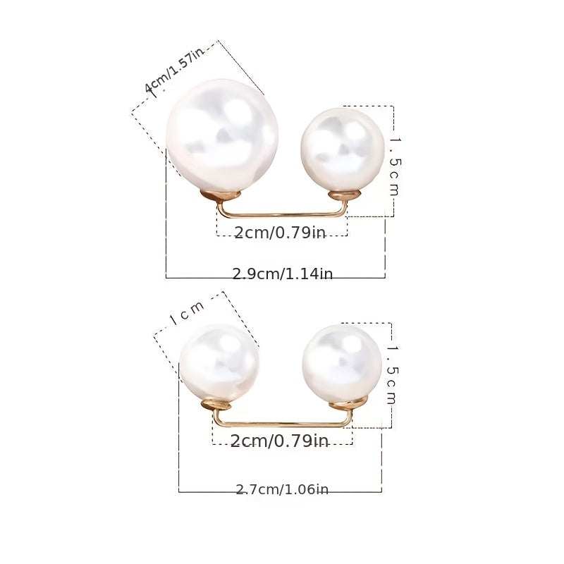3pcs Faux Pearl Brooch Pin Set for Clothes & Trousers