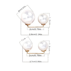 3pcs Faux Pearl Brooch Pin Set for Clothes & Trousers
