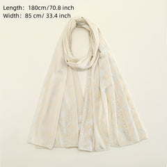 Hot Stamping Chiffon Scarf Classic Hijab Solid Shawl Windproof Head Wrap
