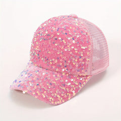 Sparkly Sequins Mesh Baseball Cap