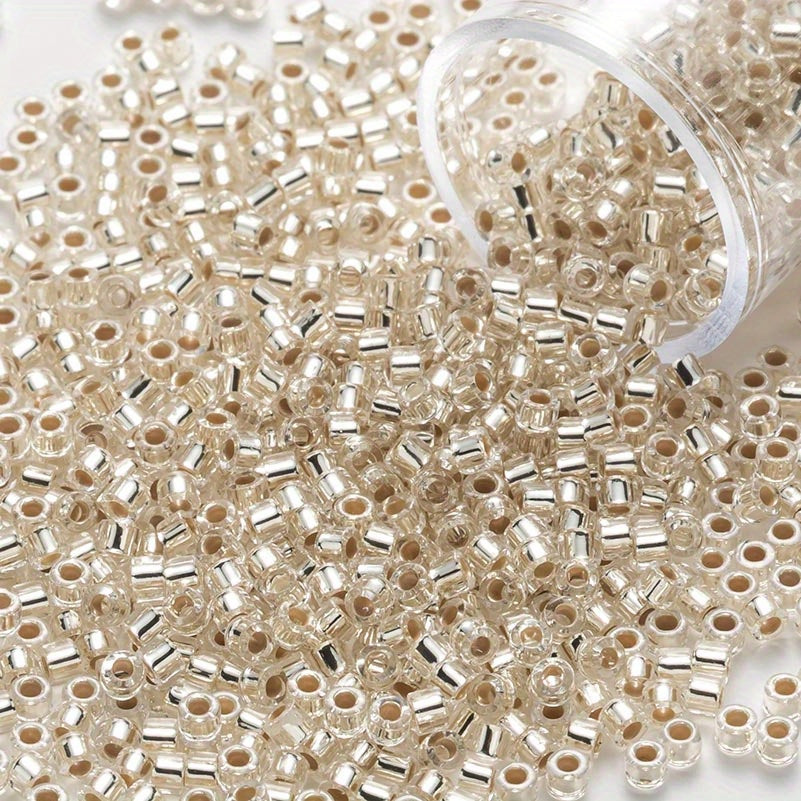1200pcs 2MM Boho Glass Seed Beads Sliver Lined Multiple Colors