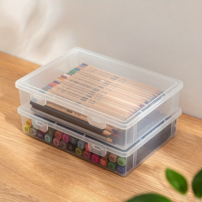 Large Capacity Pencil Case Transparent Plastic Storage Box