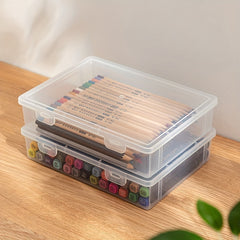 Large Capacity Pencil Case Transparent Plastic Storage Box