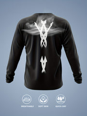 Men's Solid Crew Neck Long Sleeve Tee Top for Outdoor Fitness