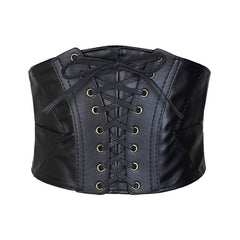 Womens Lace Up Corset Belt Wide Elastic Waist Belt
