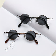 Men's Small Round Frame Sunglasses Hip Hop Style Mixed Glasses