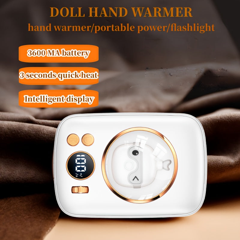 USB Multifunctional Hand Warmer Portable Mobile Charging Bank Strong Light