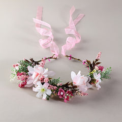 Floral Headband for Bridal Photo Shoots Pink