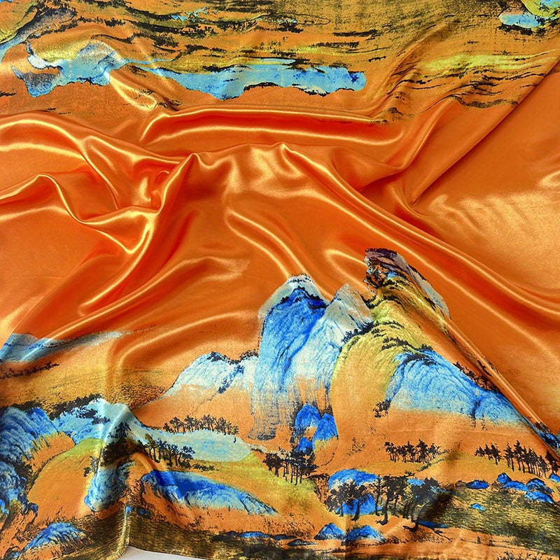 Classic Print Bandana Satin Square Scarf Headwrap Hijab Sunscreen Shawl