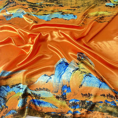 Classic Print Bandana Satin Square Scarf Headwrap Hijab Sunscreen Shawl