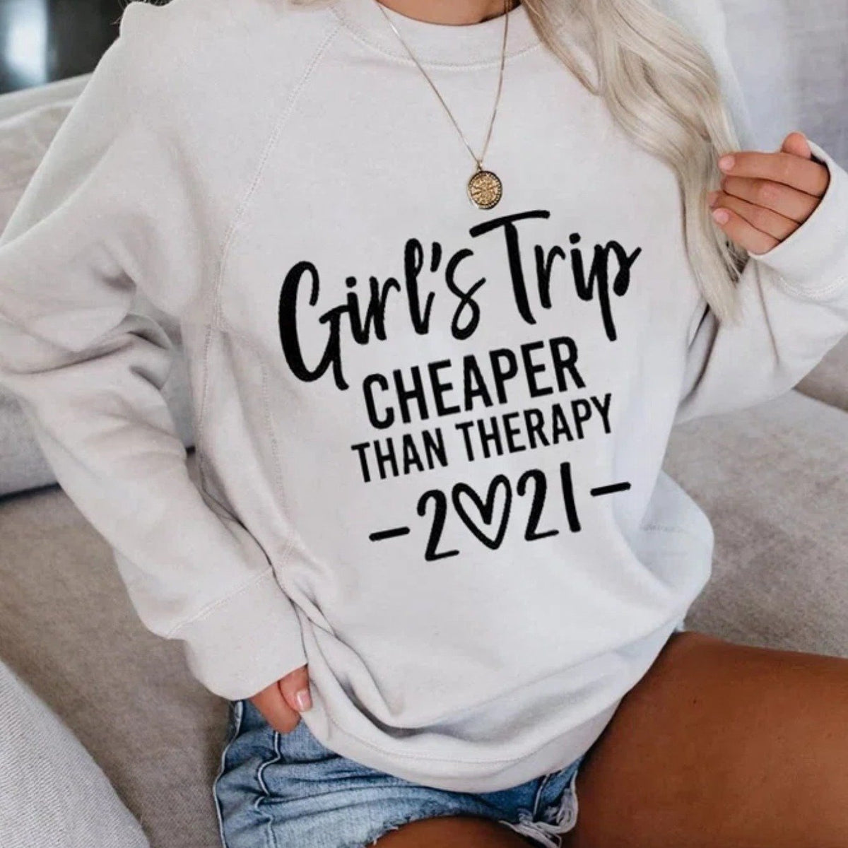 Letter & Number Print Pullover Crew Neck Sweatshirt