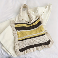 Boho Style Knitted Tote Bag for Women